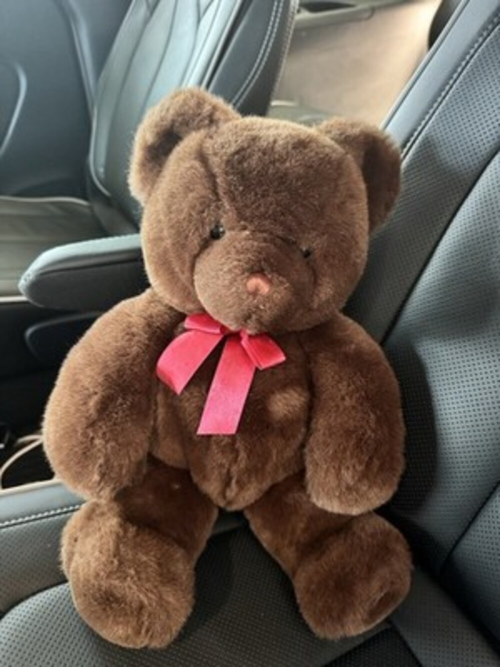 Vintage GUND Brown  Bear Red Gift Ribbon  17" Plush Stuffed Animal Pristine !